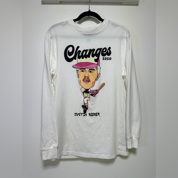 H&M | 100% Cotton Long Sleeve Printed T-shirt | Justin Bieber 2020 Changes - Picture 1 of 5